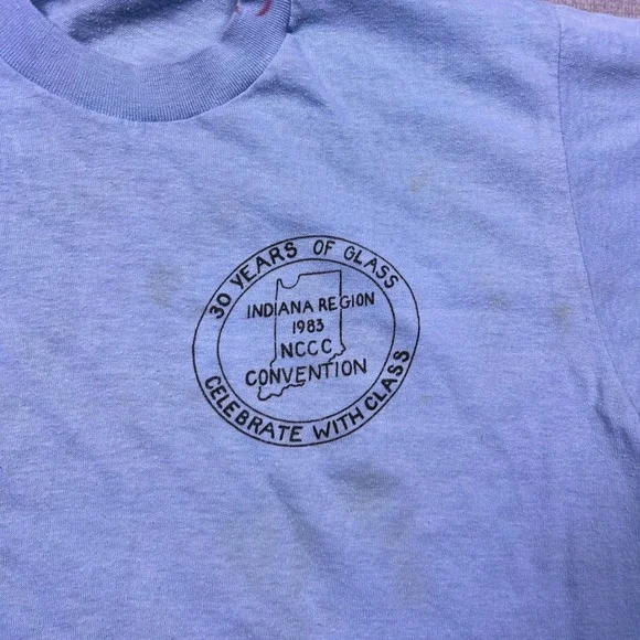 1983 NCCC Corvette Convention Indiana‎ Mens Light Blue T Shirt Large - Picture 13 of 14